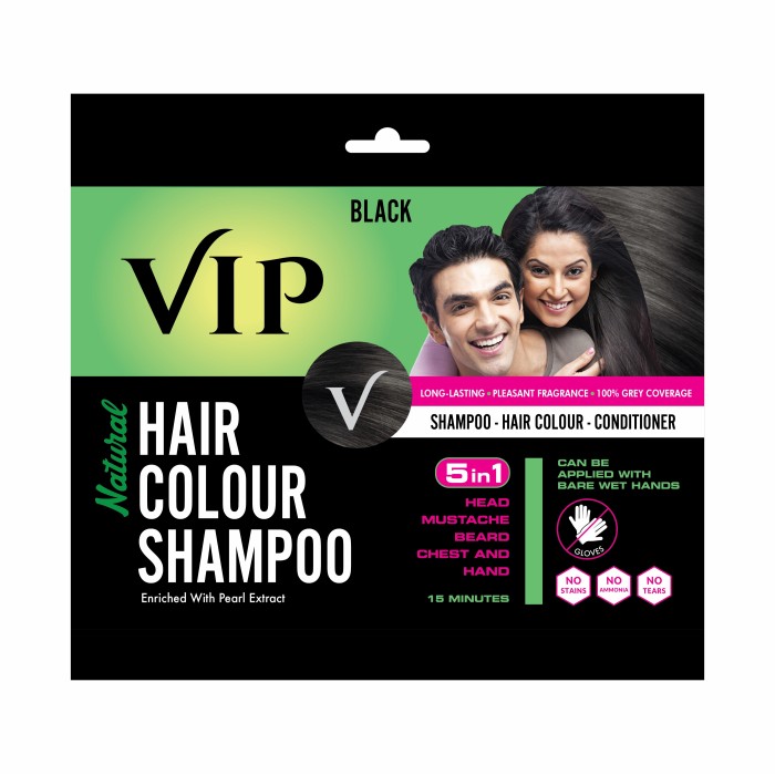 lys pære vaskepulver Magtfulde VIP HAIR COLOUR SHAMPOO(BLACK)-20ML – Rgg Plus